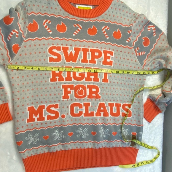 Tipsy Elves "Swipe Right For Ms. Claus" Ugly Christmas Sweater Sz XL Womens - Picture 4 of 8